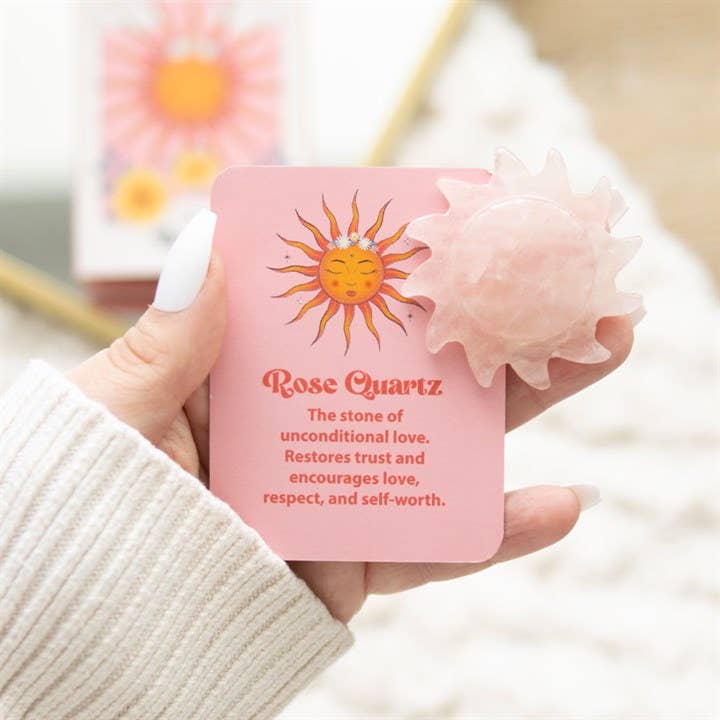 Carved Rose Quartz Sun Keepsake