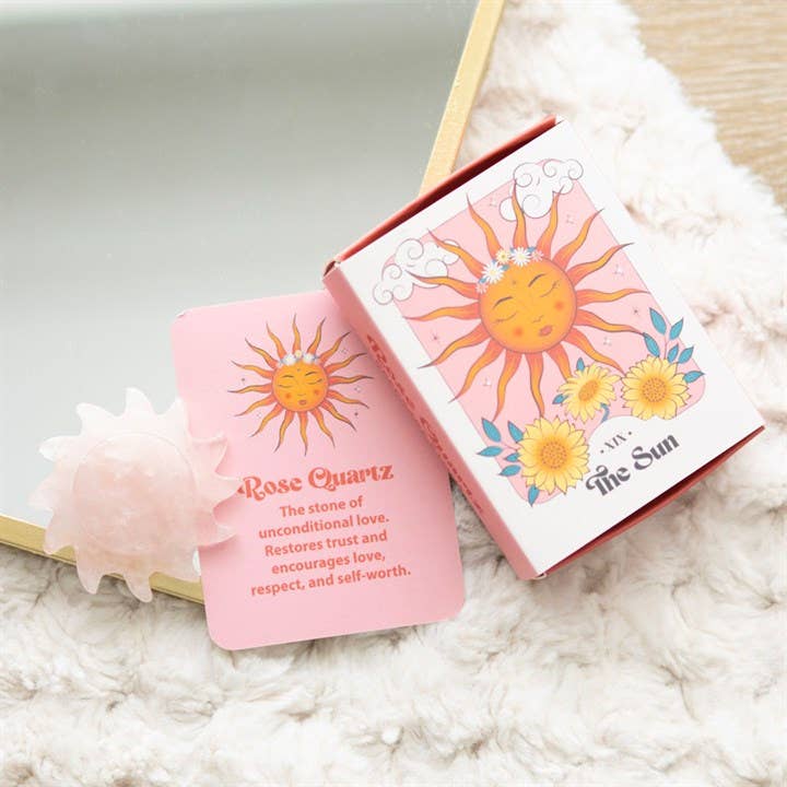 Carved Rose Quartz Sun Keepsake