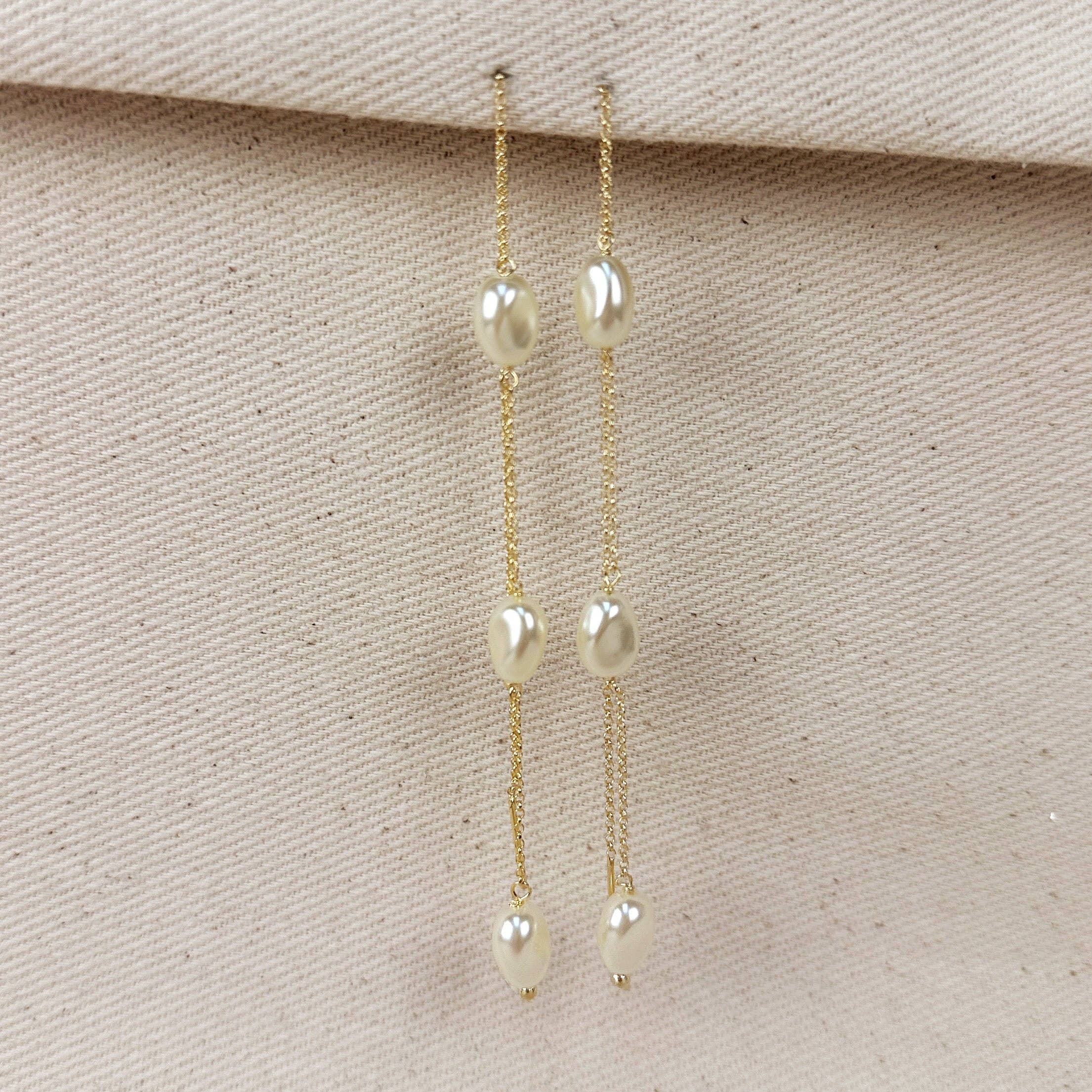 Pearls Threader Earrings