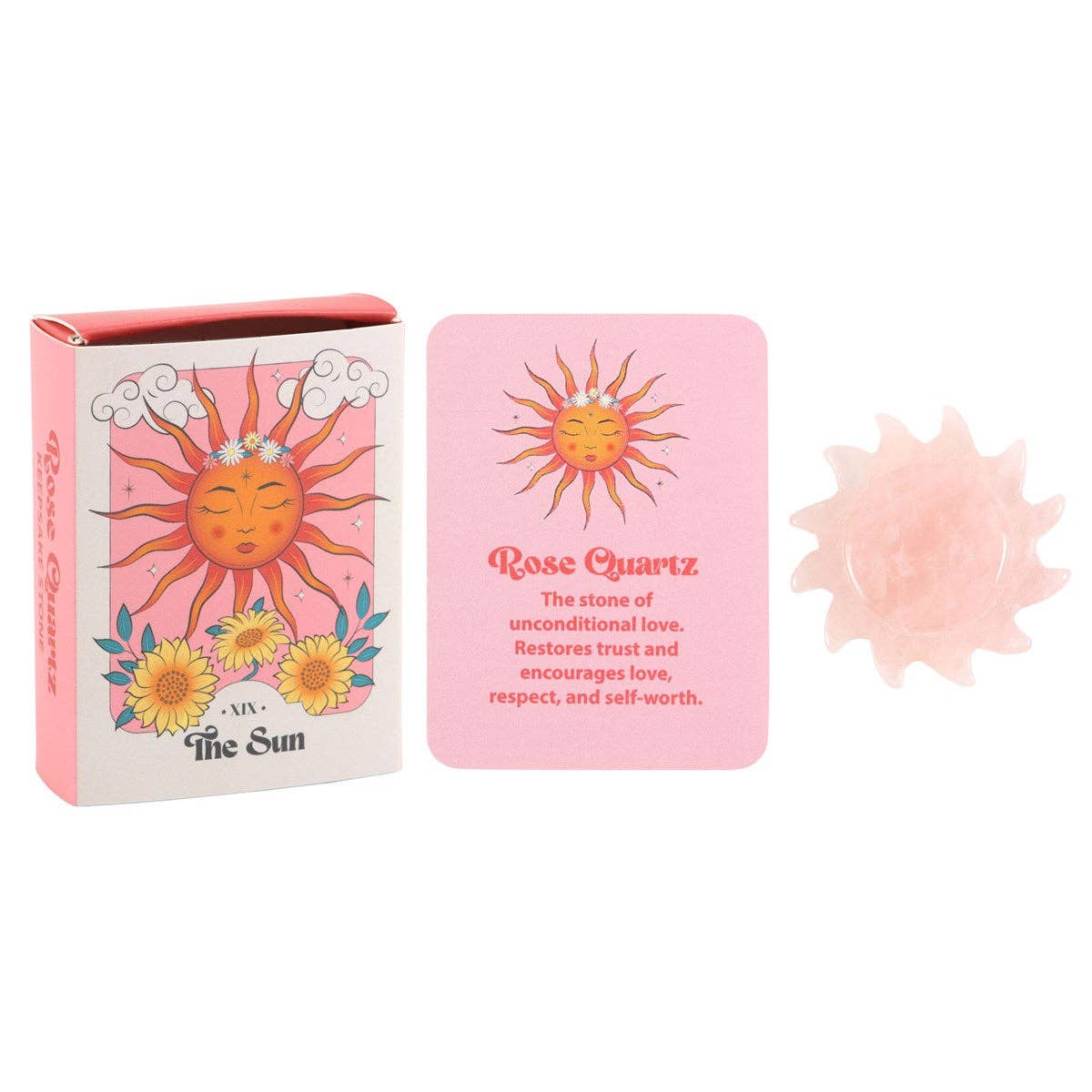 Carved Rose Quartz Sun Keepsake