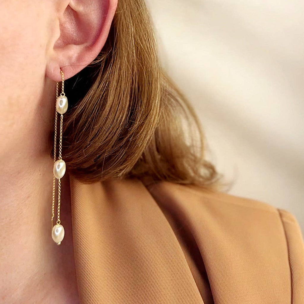 Pearls Threader Earrings