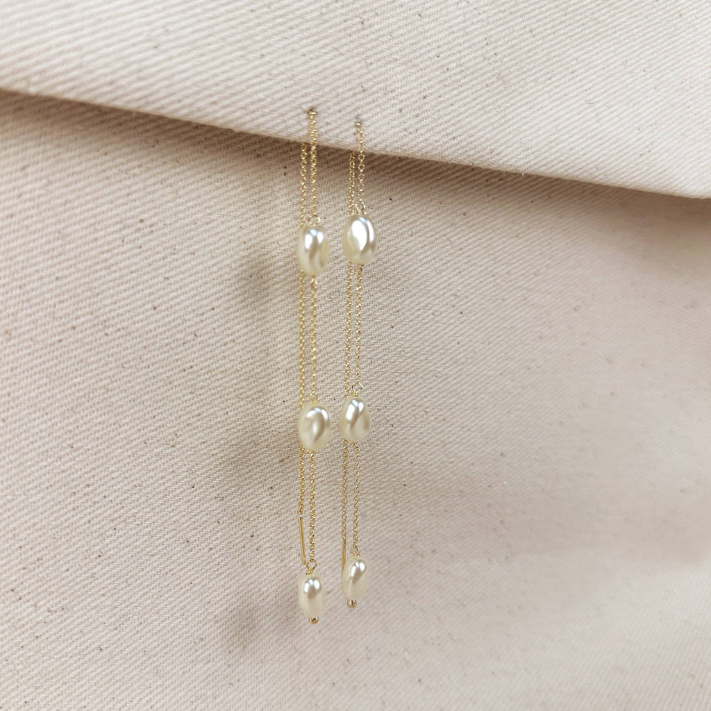 Pearls Threader Earrings