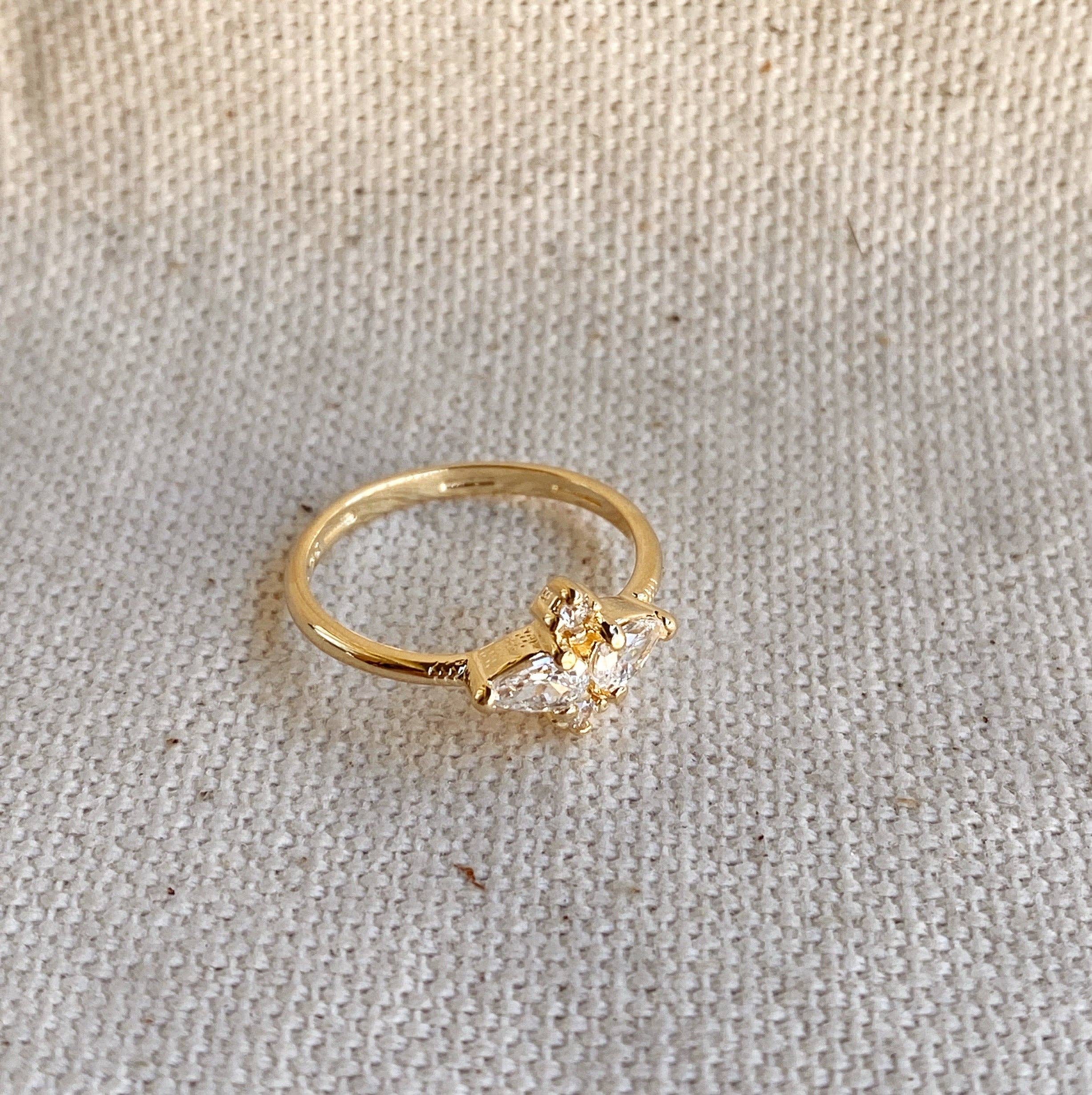 Emerald Vintage Flower Ring