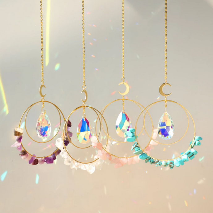 Rose Quartz Prism Suncatcher
