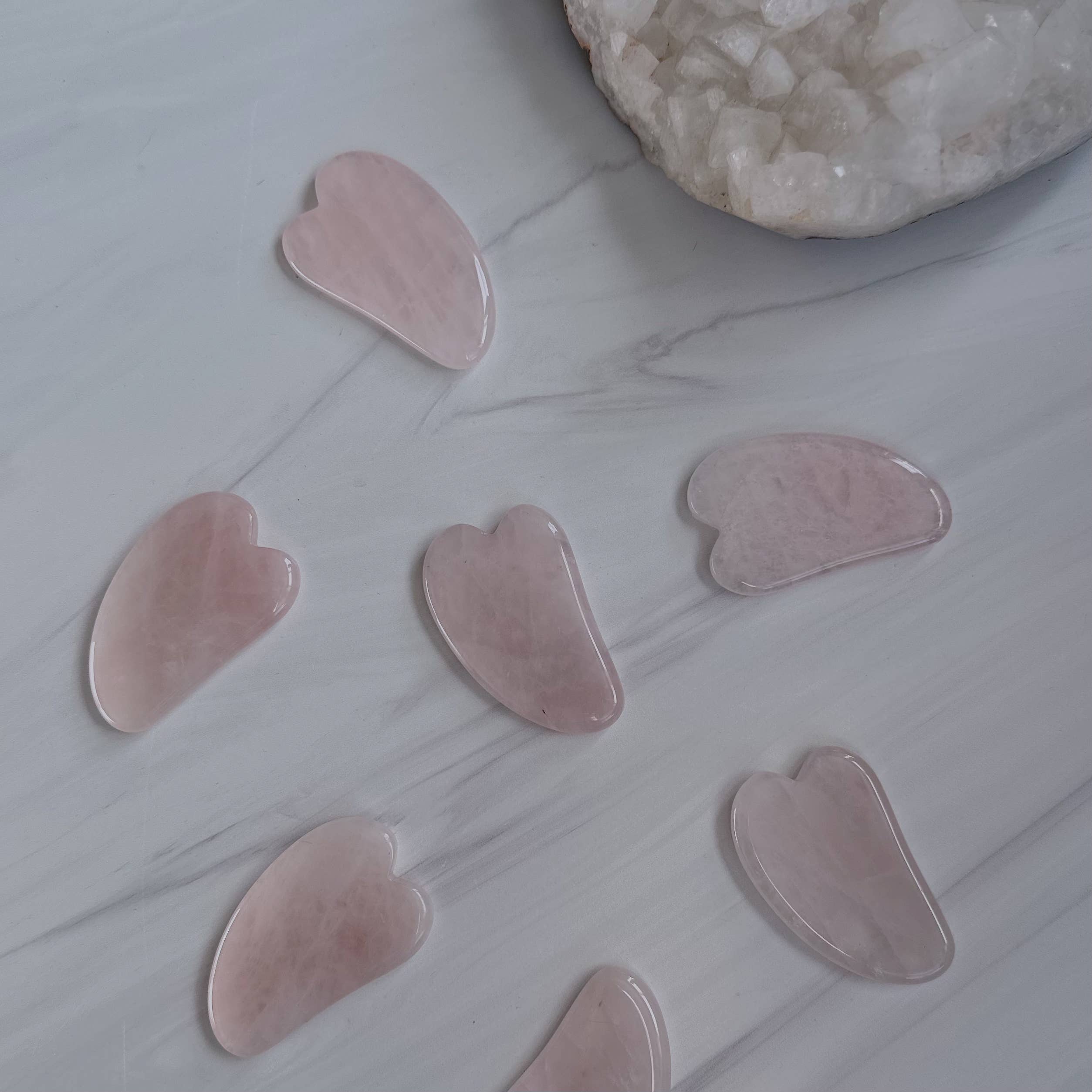 Rose Quartz Gua Sha Tool - Crystals & Stones
